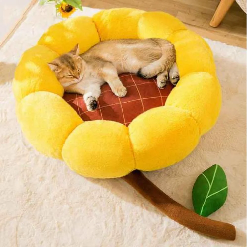 

Soft Cat Nest Sunflower Pet Nest Cat Mat Autumn and Cat Four Season Universal Pet Bed Cat Accessories