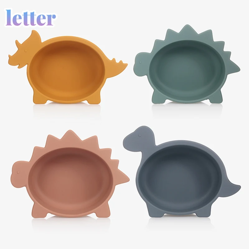 

Baby Dinosaur Bowl Bebe Food Container Children Silicone Tableware Bpa Free Kids Eating Dishes Infants Food Grade Dinnerware