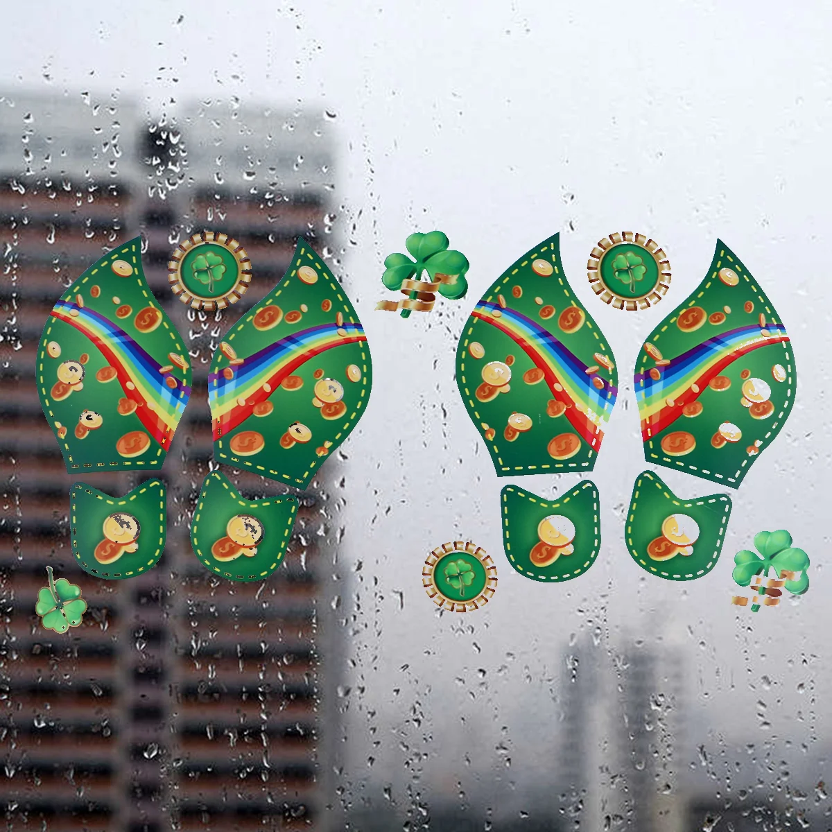 Наклейки на пол со следами наклейки день Святого Патрика противоскользящие