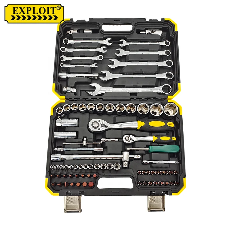 

Professional Combination Car Repair Tool Kit 82 PCS Vehicle Combined Repairing Hardware Ratchet Socket Wrench Tools Set Box