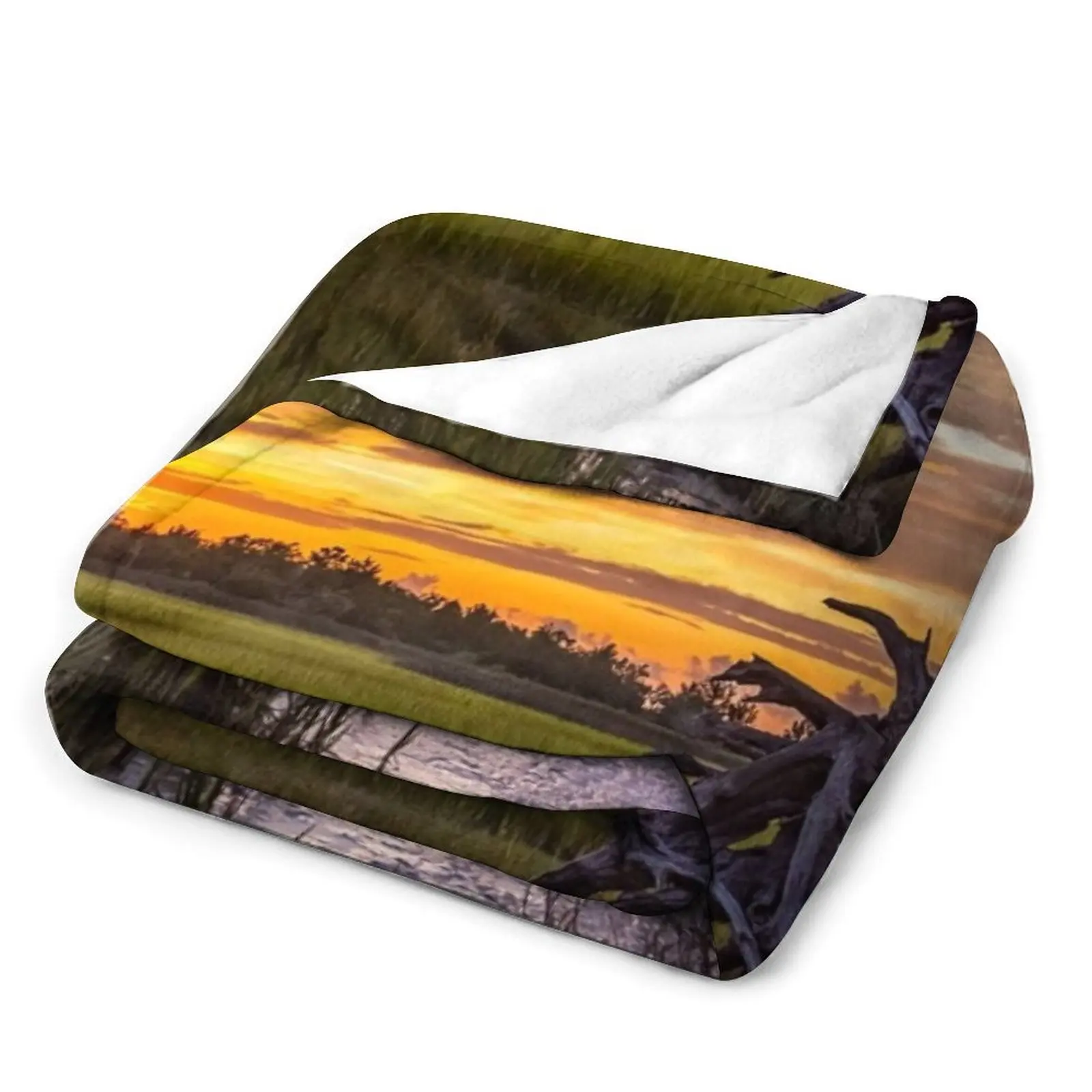 Lowcountry-одеяло в винтажном стиле из соленой болоты на закате Южной Каролине тонкое