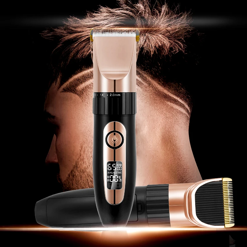

Hair Clipper Professional Electric Trimmer For Men With LED Screen Washable Rechargeable Men Strong Power Steel Cutter Head