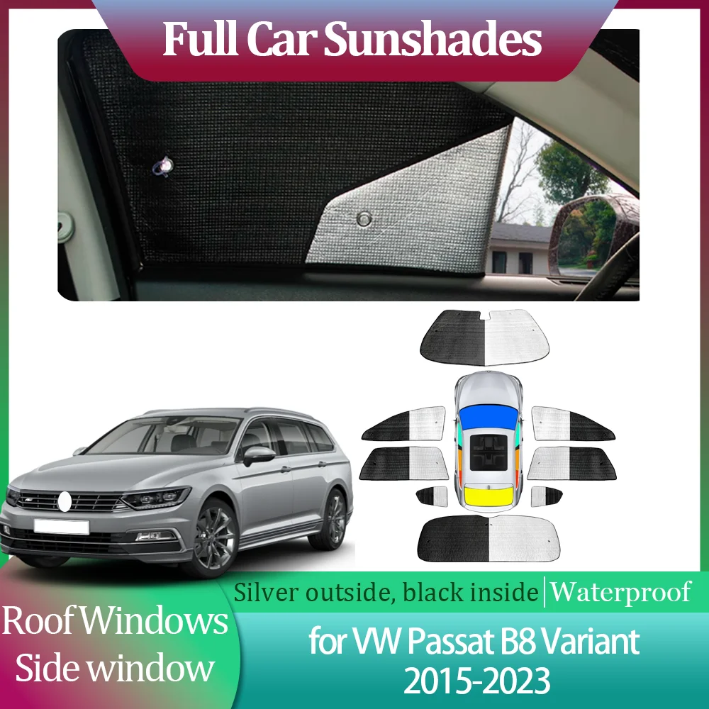 Фото Автомобильные солнцезащитные козырьки для Volkswagen VW Passat B8 Variant Wagon 2015 ~ 2023, занавеска на лобовое стекло, козырек на крыше, комплект аксессуаров №1