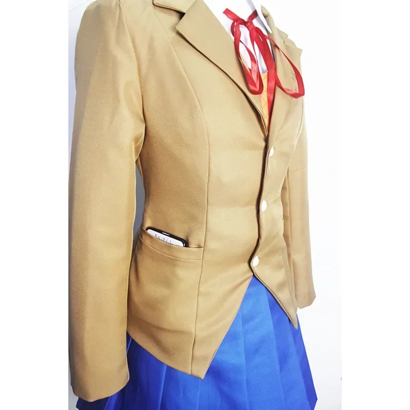 Фото HN8 Doki Doki Literature Club Monika Sayori Юрий Нацуки Косплей Костюм Школьная форма Игровой костюм для девочек) 4Dc №1