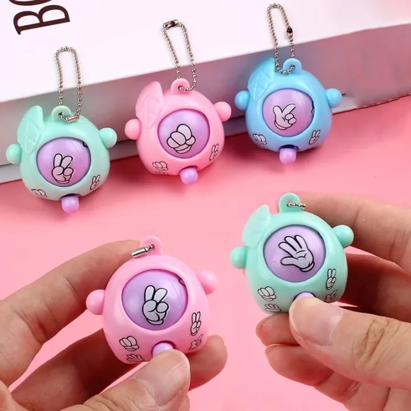 

5Pcs Rock-paper-scissors Key Chain Pendant Toys Kids Birthday Baby Shower Party Favor Christmas Wedding Gifts Guests Reward