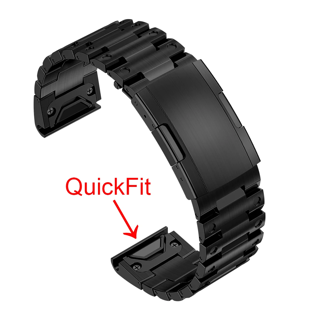QuickFit 26 Metal Steel Strap For Garmin Tactix 7 Pro / Tactix Delta Solar Quick release Watch Band Bracelet Straps modification