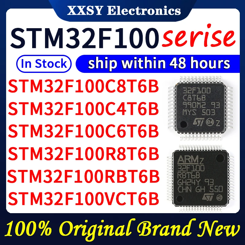STM32F100C8T6B STM32F100C4T6B STM32F100C6T6B STM32F100CBT6B STM32F100R8T6B STM32F100RBT6B STM32F100RCT6B STM32F100VCT6B В наличии