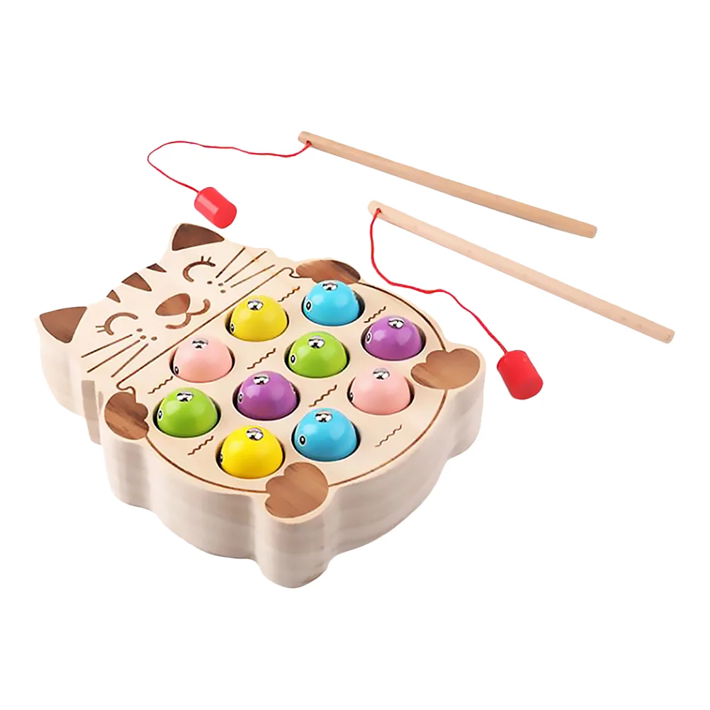 

1 Set Fun Safe Delicate Wooden Fish Fishing Educational Plaything for Kids