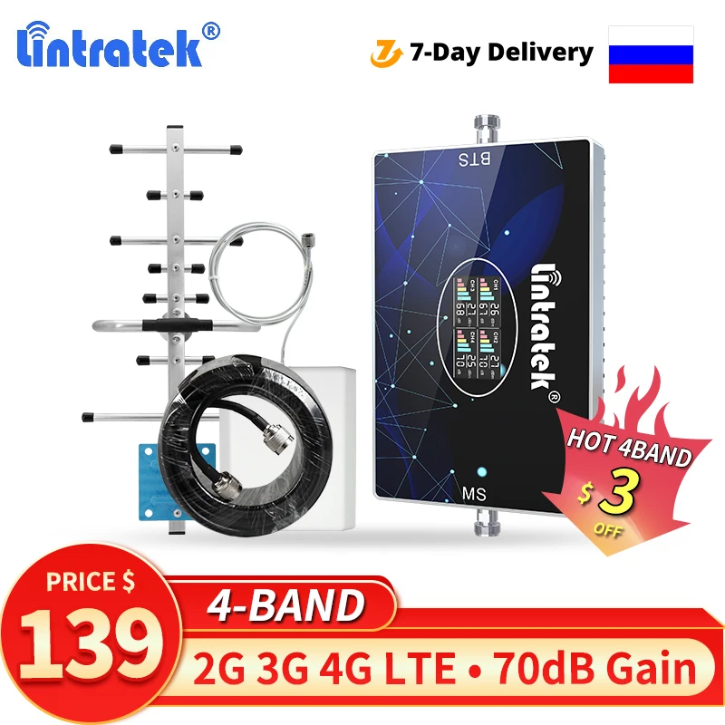 Kup Lintratek 4 Zespół Wzmacniacz Sygnału GSM 2G 3G 4G LTE B28 700 2600 B20 800 850 900 1800 2100 B4 1700 1900 Komórkowej Wzmacniacz Repeater Ceny Lintratek 4 Zespół Wzmacniacz Sygnału GSM 2G 3G 4G LTE B28 700 2600 B20 800 850 900 1800 2100 B4 1700 1900 Komórkowej Wzmacniacz Repeater
