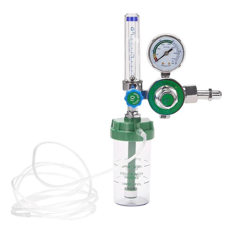 

Hot HG-Oxygen Pressure Regulator Inhalator Gauge Pressure Reducing Valve G5/8-14(CGA540) Flow Meter Buoy Type Inhalator