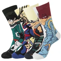 new anime my hero academia izuku midoriya cosplay all might bakugou katsuki todoroki shouto character crew socks gift