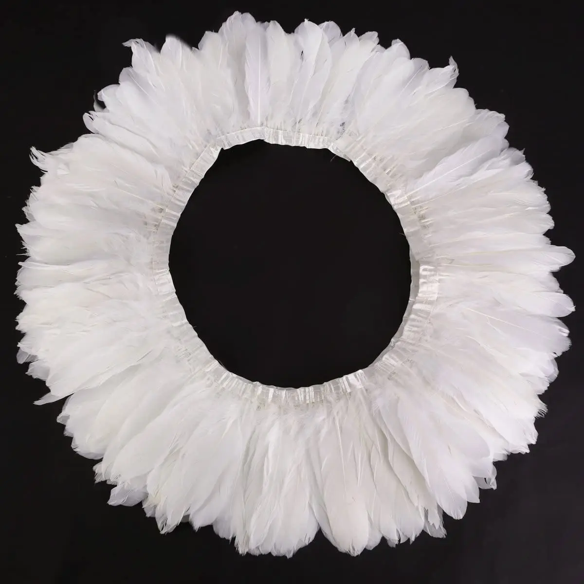 

2 Meter/Lot White Goose Feather Trim Fringe Width 15-20cm Natural Geese Feathers Ribbon for Party Dress Sewing Decoration Craft