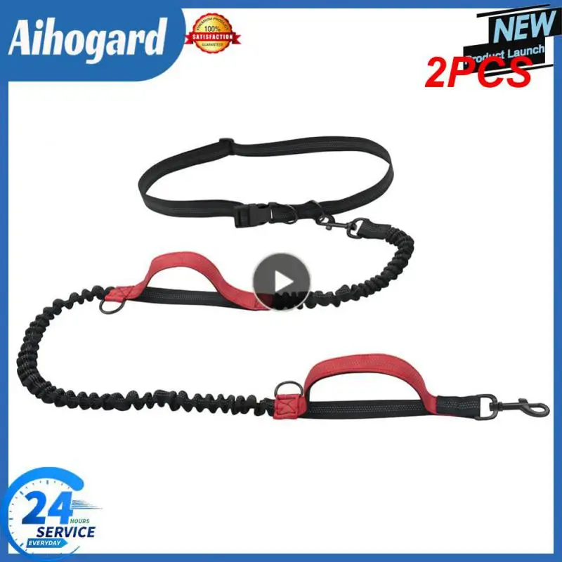 

2PCS High Qulity Retractable Hands Free Dog Leash For Running Dual Handle Bungee Leash Reflective For Large Dogs Pet Supplies
