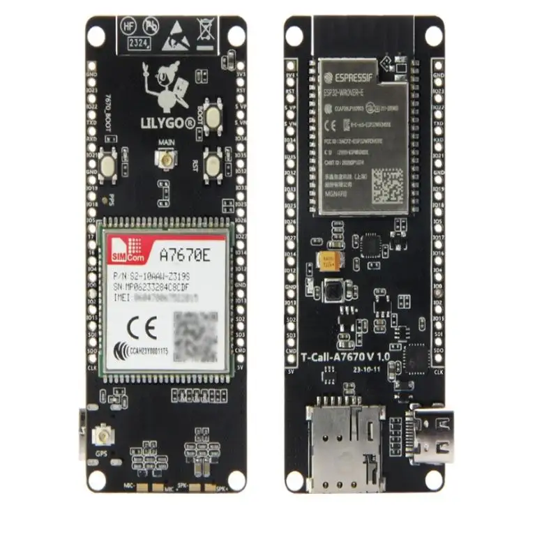 Фото Плата разработки T-Call A7670 4G 2G ESP32 A7670E с поддержкой LTE GSM и беспроводными модулями Wi-Fi Bluetooth ESP32-WROVER-E №3