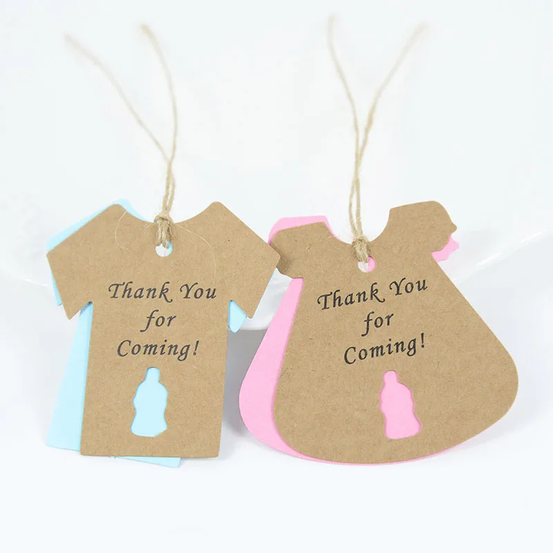 

50pcs Baby Shower Tag Labels Pink Blue Thank You for Coming Tags New Born Boy Girl 1st Birthday Party Gender Reveal Decorations