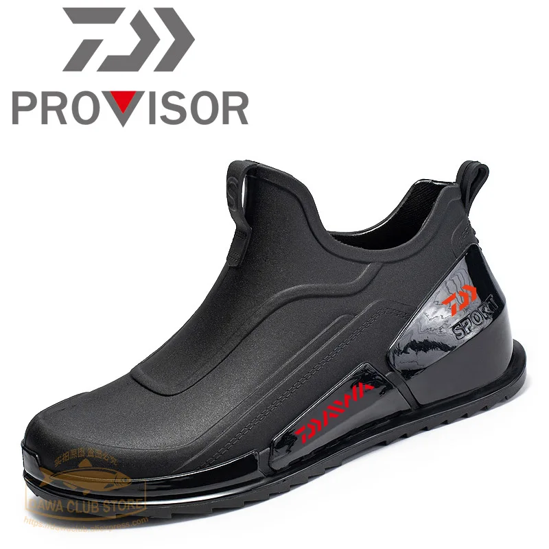 

New Dawa breathable rain boots men's short tube outdoor waterproof shoes DAIWA fishing rubber shoes non-slip light overshoes