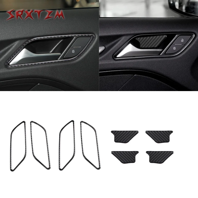 

Для Audi A3 2014-2019 интерьер из углеродного волокна Автомобильная дверная ручка Чаша наклейка стикеры отделка крышка автомобильный Стайлинг