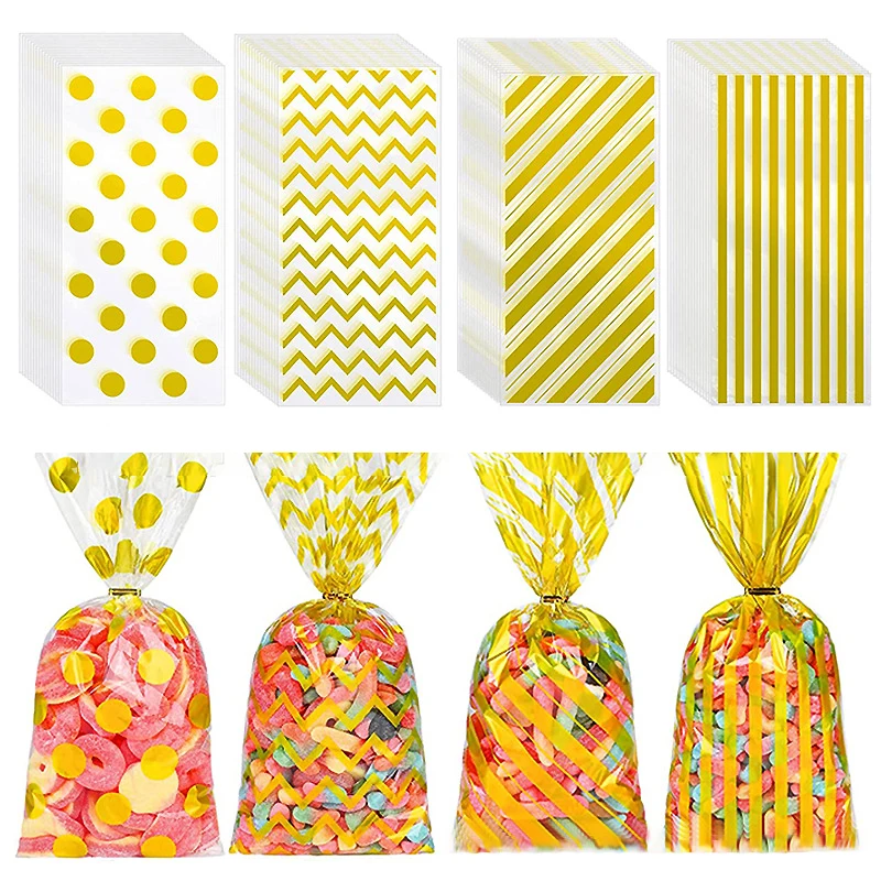 

50Pcs Plastic Candy Bag Biscuit Cookie Packing Bags for Birthday Party Decoration Baby Shower Wedding Christmas Gift Favors Bag