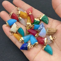 natural stone faceted pepper shape small pendant 10x20mm agate crystal gem charm jewelry diy gift necklace earring accessories