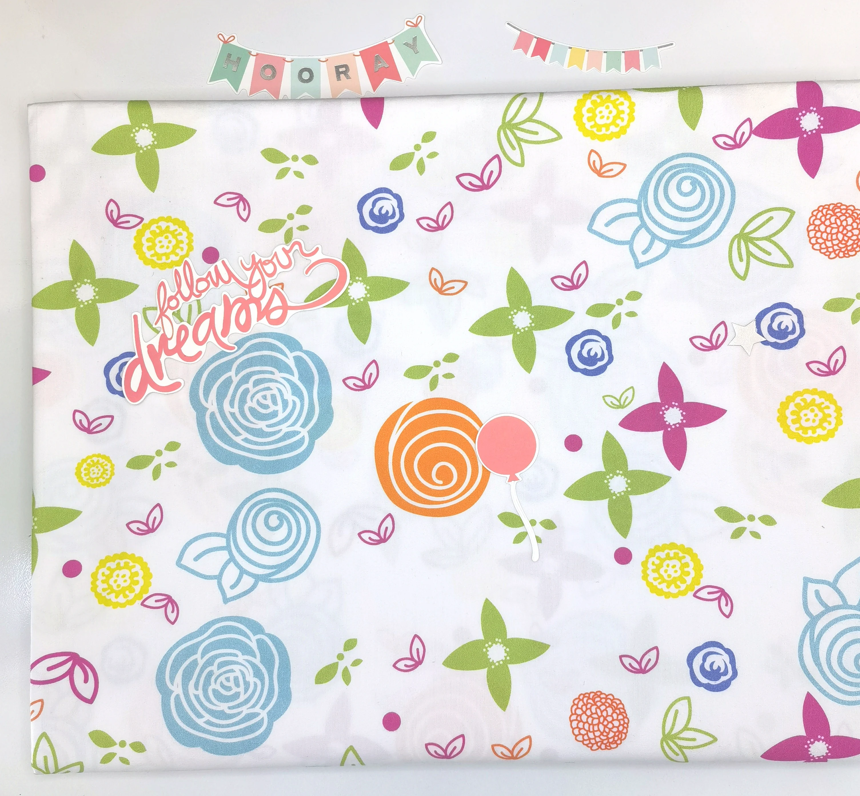 

Lollipop Floral Fabric Digital Printing Sewing Cloth Dress Skirt Kids Baby Designer Material 145cm X 50cm