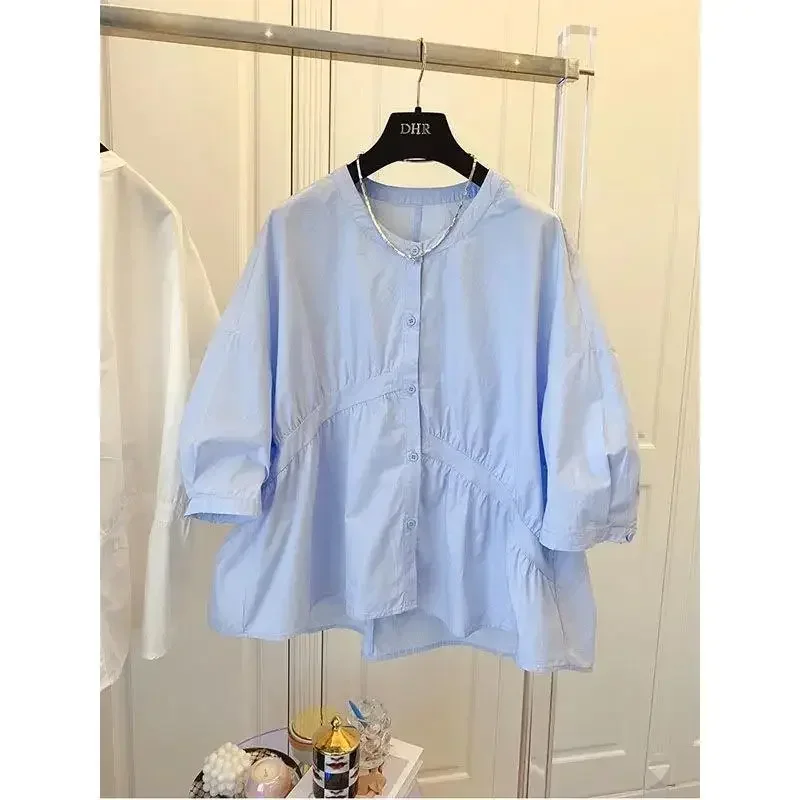 Новая повседневная свободная кукольная рубашка Overiszed корейские шикарные блузки