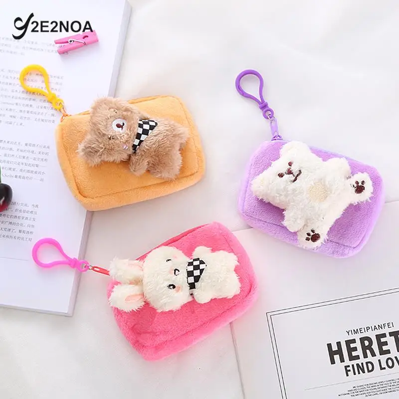 

Mini Cartoon Change Wallet Coin Storage Bag Pendant Animal Plush Doll Change Wallet