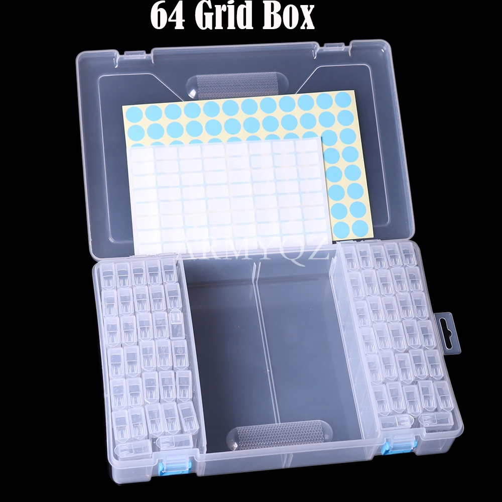 

2023 новый 64 бутылки коробка для хранения алмазной живописи с портативным контейнером для Хранения Бисера 5D аксессуары для вышивки Moasic инструменты