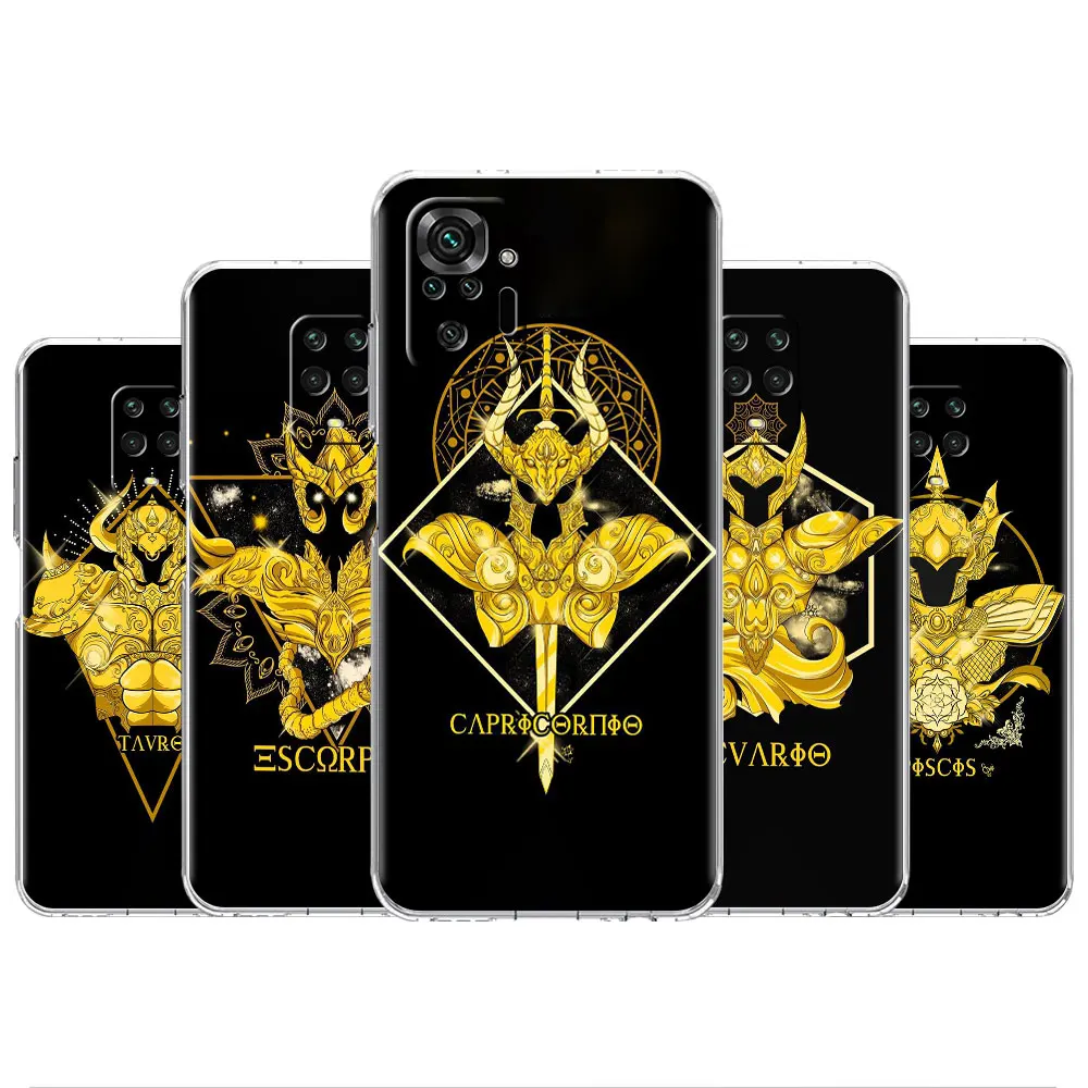 

ShockProof Case for Xiaomi Redmi Note 11S 11 10 9 8 11E K40 Pro 9S 9A 9C 8T 7 9 4G 10C Soft funda Cover Animes Saint Seiya
