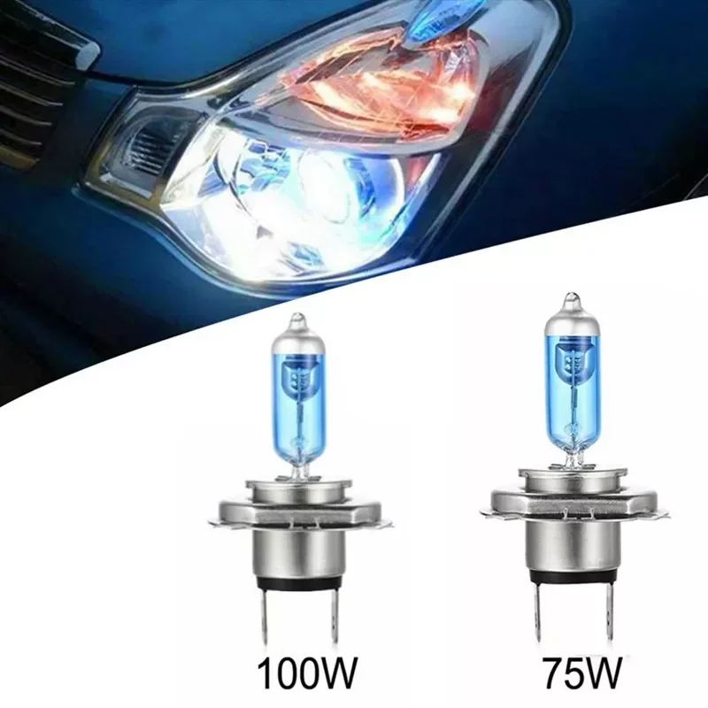

new 2pcs H4 55W/100W Super Bright White Fog Halogen Bulb Car Head Light Lamp