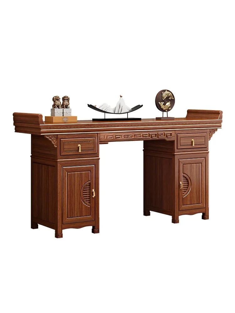 Алтарь из массива ореха Будда буддийский храм китайский шкаф Бог богатства