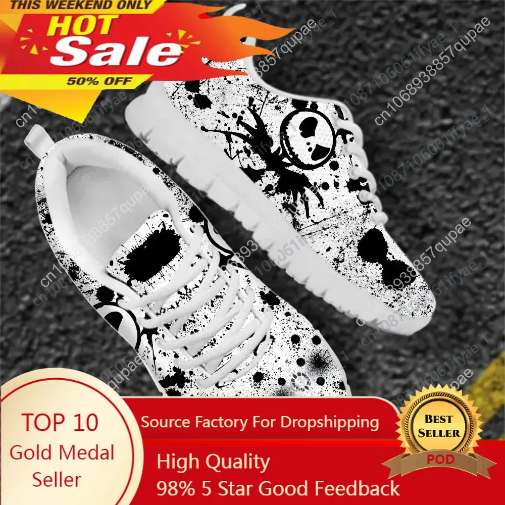 Легкие беговые кроссовки на шнуровке с рождественским принтом Кошмар женские