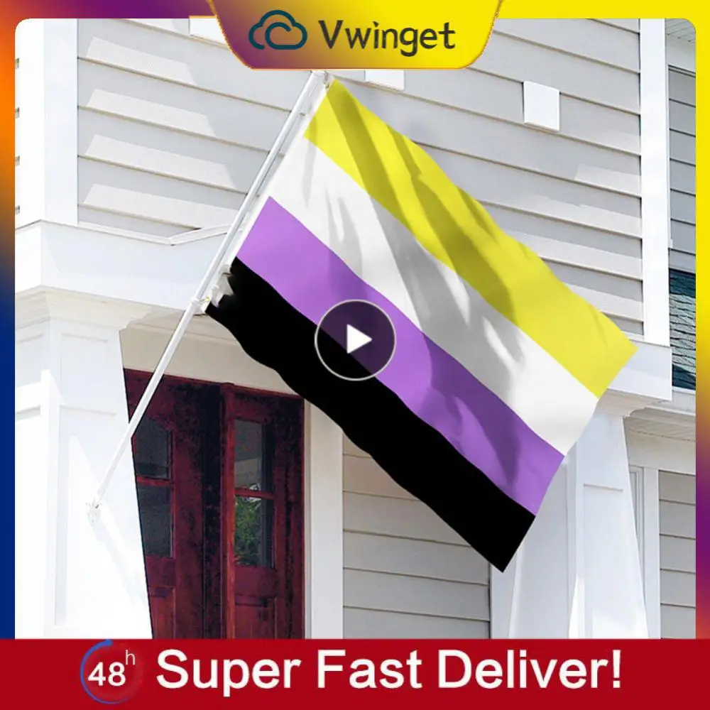 Радужный Флаг 90x150 см, недвоичный баннер, устойчивый к выцветанию Радужный Флаг для декора, полиэстер Nb Pride