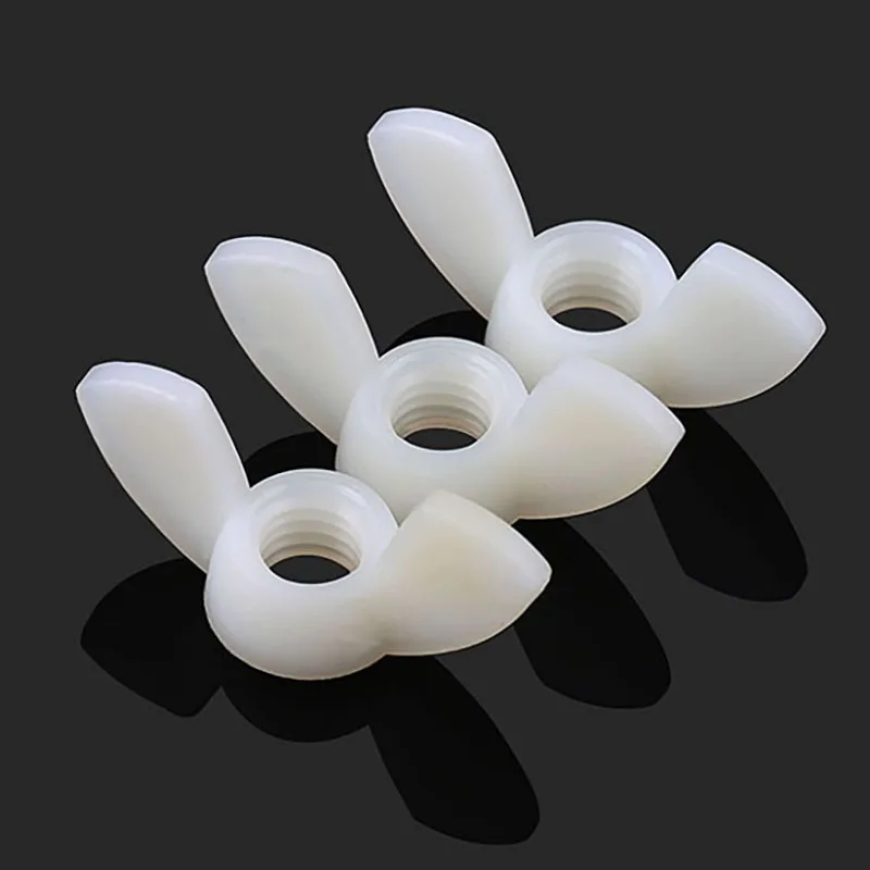 

1-100pcs M3 M4 M5 M6 M8 M10 M12 White Nylon Wing Nut Plastic Ingot Nut Plastic Butterfly Type Plastic Screw Cap