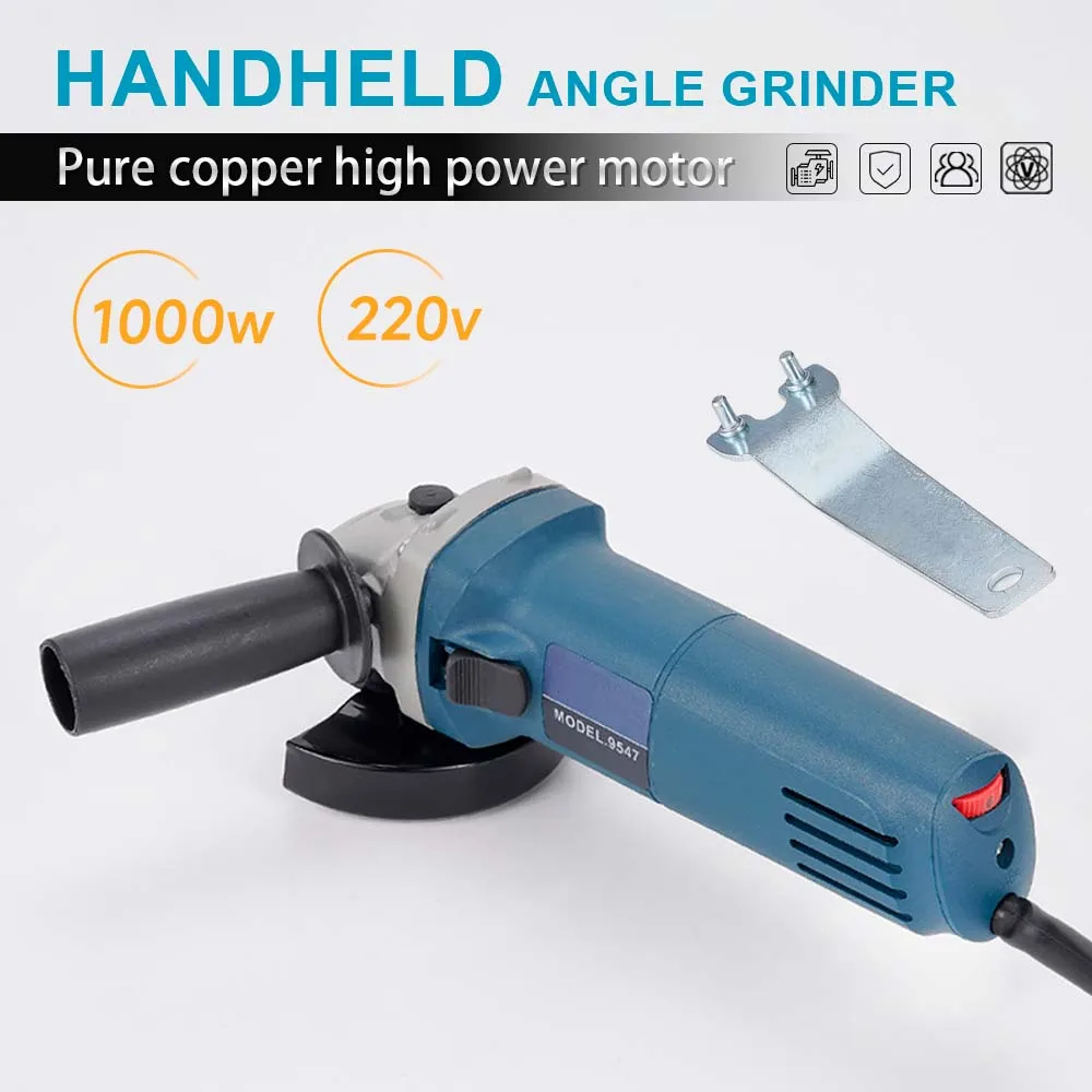

Электрическая УШМ, 1000 Вт, 220 В, 11000 об/мин, проводной шлифовальный станок, 6 скоростей, 100 мм, электрический шлифовальный станок для резки и полировки, электроинструмент