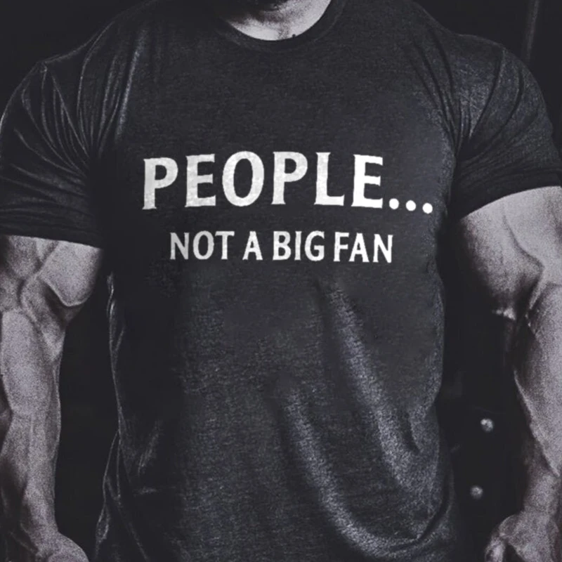 

Badassdude Vikings People... Not A Big Fan Printing Men's Casual Fashion T-shirt