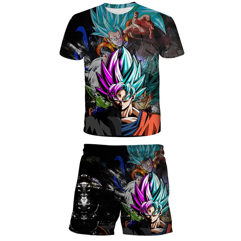 

Летняя мультяшная одежда для маленьких мальчиков с изображением дракона-жемчуга, комплект детской одежды для девочек, детская футболка и ш...