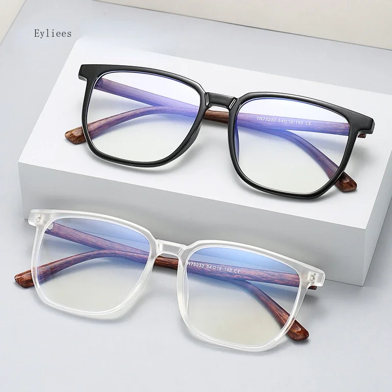 

Ретро-очки с текстурой древесины, с защитой от синего света, мужские Оптические очки TR90, Мужская квадратная оправа для очков, Женские Подарочные оправы с прозрачными линзами