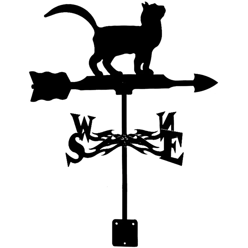 

Weathercock Metal Cat Professional Measuring Tool Garden Decoration Farm Scene Wind Direction Indicator