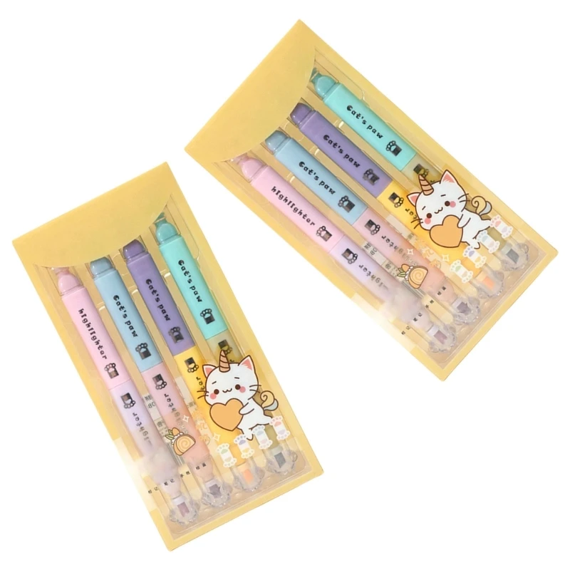 DXAB 8 шт. флуоресцентный цветной маркер с двойной головкой быстросохнущий для