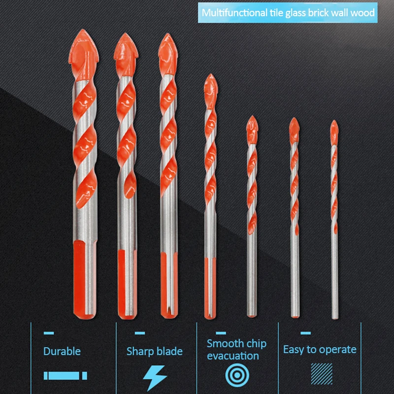 

Cross Hex Tile Bits Glass Ceramic Concrete Hole Opener Alloy Triangle Drill Size 3/4/5/6/8/10/12mm drill bits Glass Bits