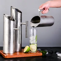stainless steel water pitcher jug with ice guard large capacity bar cold drink kettle water bottle handle coffee tea juice pot