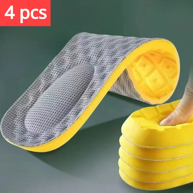 

4Pcs Latex Memory Foam Insoles for Men's Soft Foot Support Shoe Pads Breathable Orthopedic Sport Insole Feet Care Insert Cushion