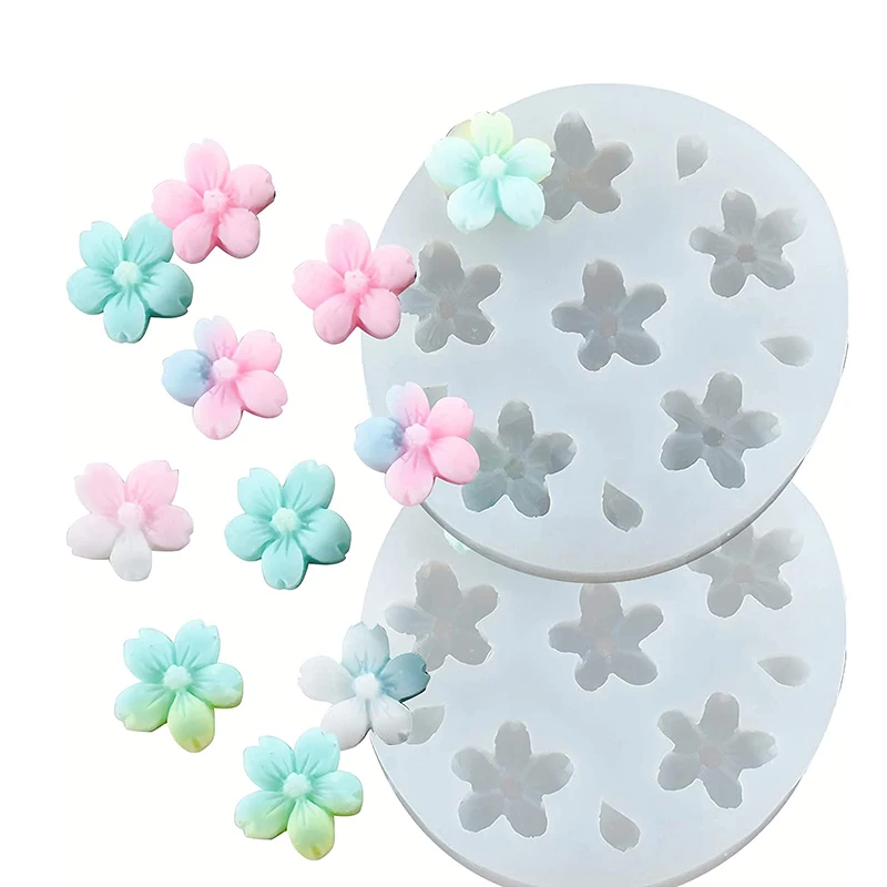 

Flower Silicone Fondant Mold For Sugarcraft Cake Pop Decoration Cupcake Topper Candy Ice Cube Polymer Clay Chocolate Wax Tools