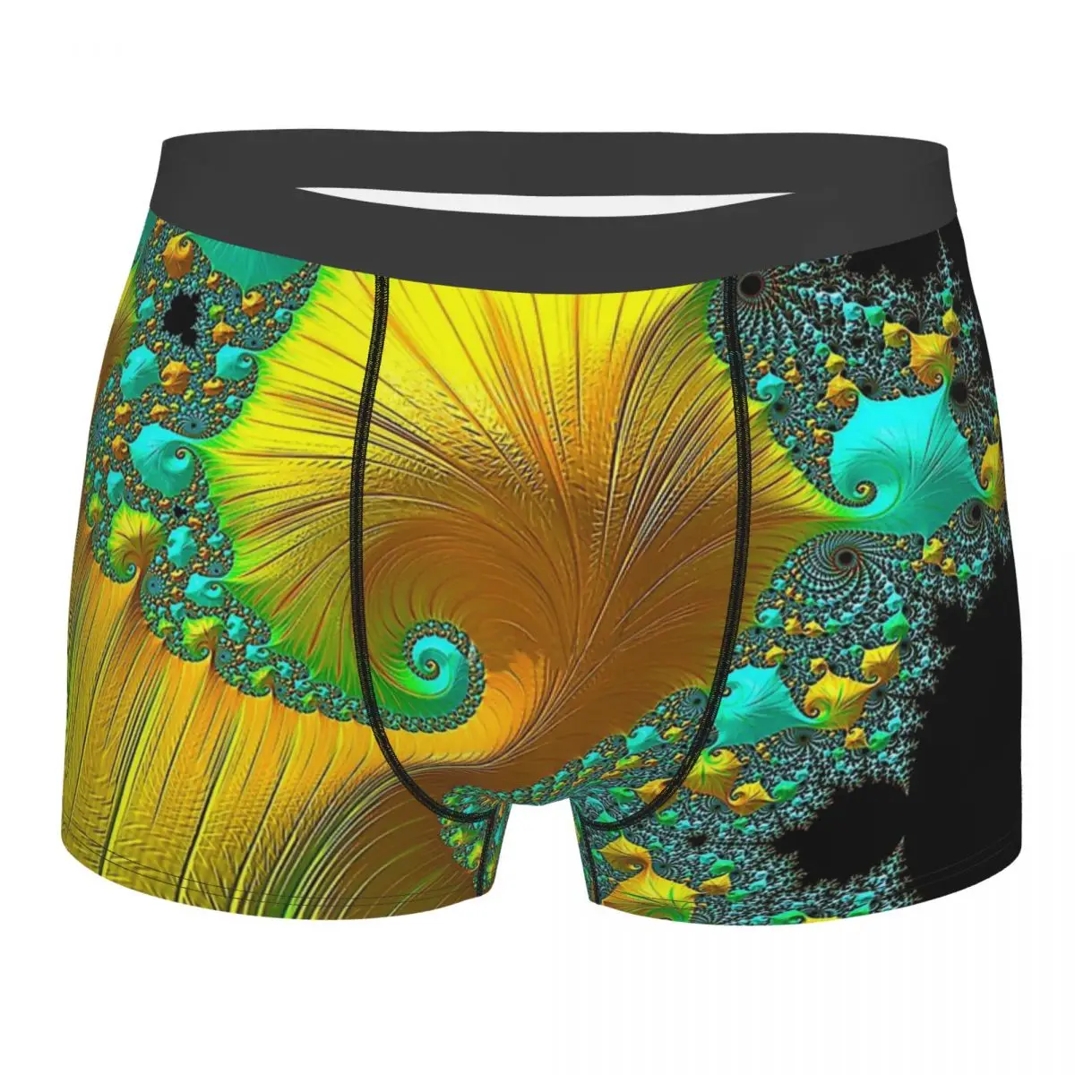 

3D Three Dimensional Fractal Design Golden Cone Underpants Cotton Panties Male Underwear Print Shorts Boxer Briefs