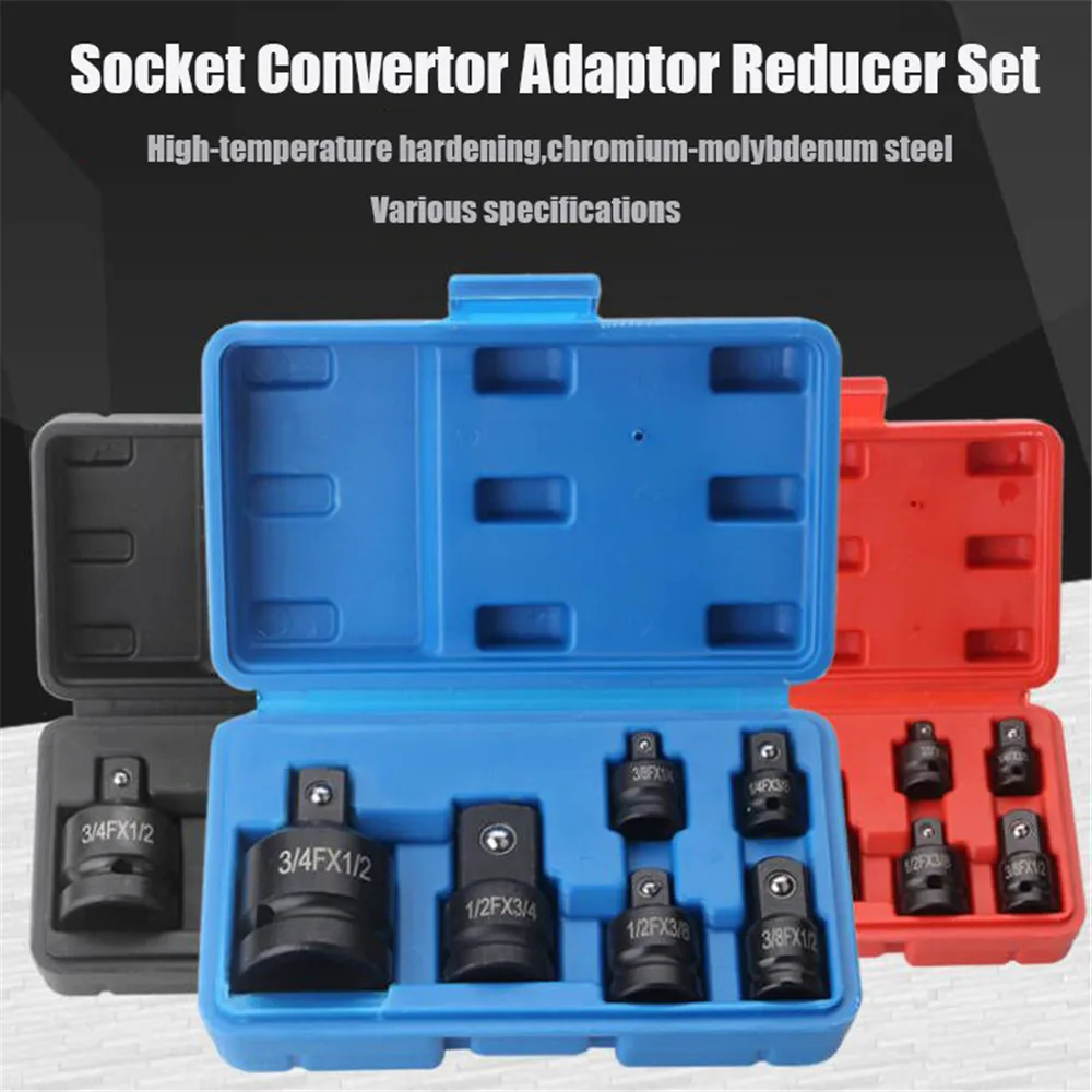 Socket Convertor Adaptor Reducer Set 1/2 to 3/8 3/8 to 1/4 3