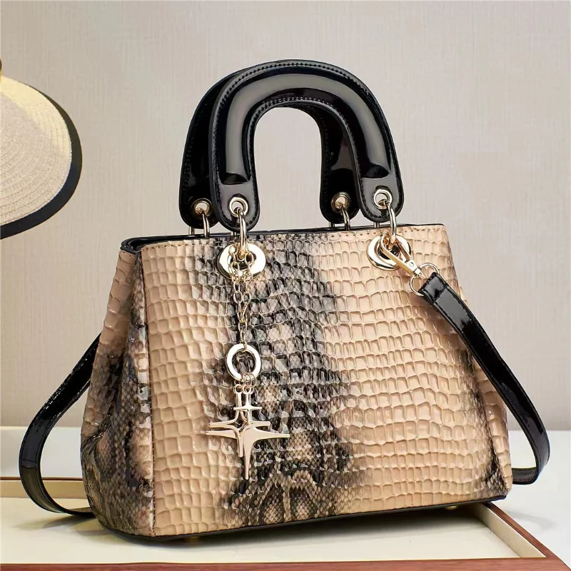 Light Luxury Shoulder Crossbody Bag Work Handbag for Women Office Crocodile Pattern Designer Bag PU Texture High Quality Satchel