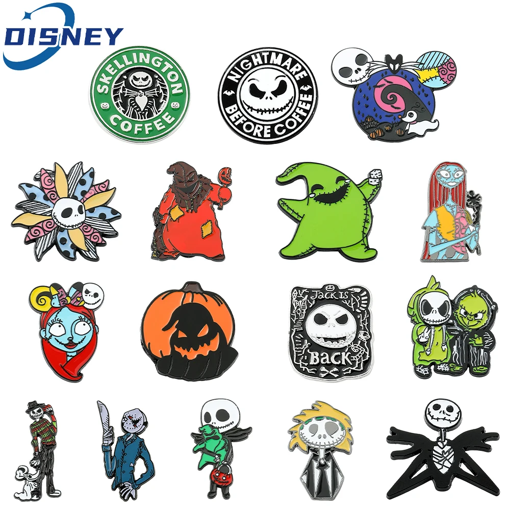 

Movie The Nightmare Before Christmas Badge Brooch Jack Skellington Lapel Pins Disney Enamel Pin Unisex Jewelry Accessories