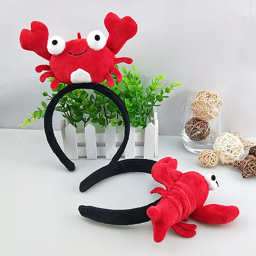 

2 Pcs Antenna Lobster Crab Headband Women Crayfish Accessories Bopper Plastic Adult Miss