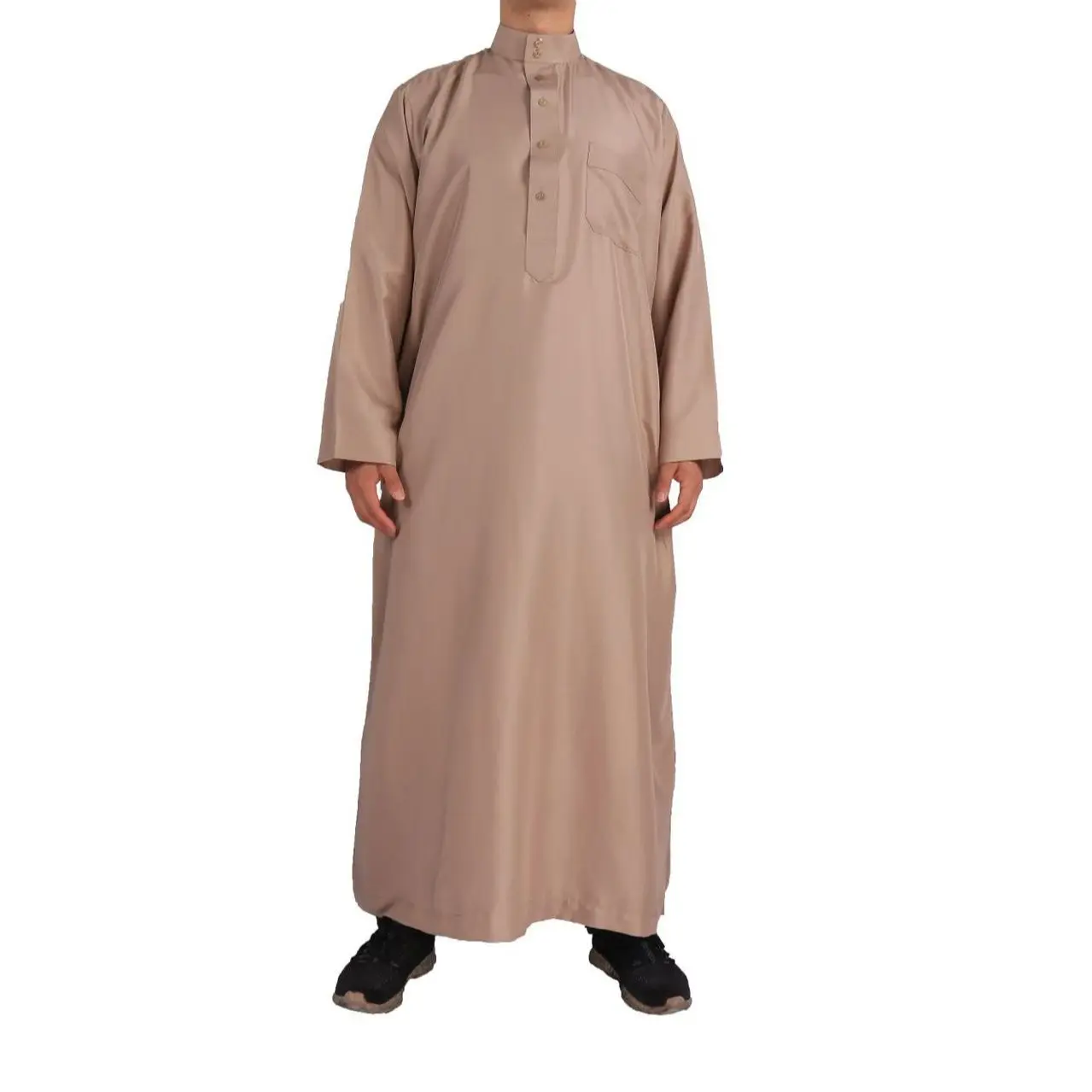 New Men Jubba Thobe Muslim Robe Arabic Turkish Islamic Clothing Abaya Dubai Kaftan Long Sleeve Soild Saudi Arabia Clothes