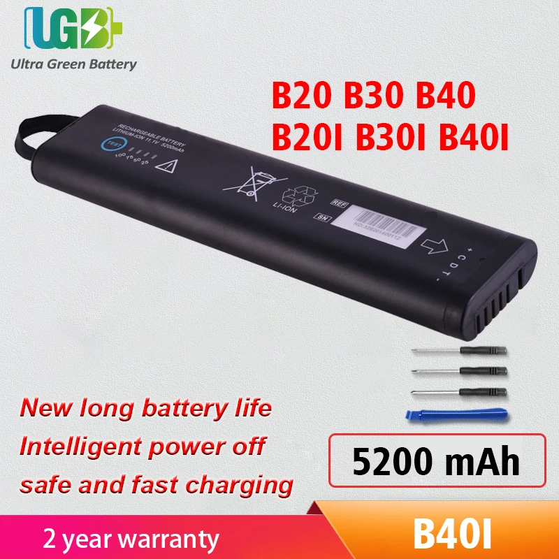

UGB New Battery For GE B20 B30 B40 B20I B30I B40I monitor ECG Battery